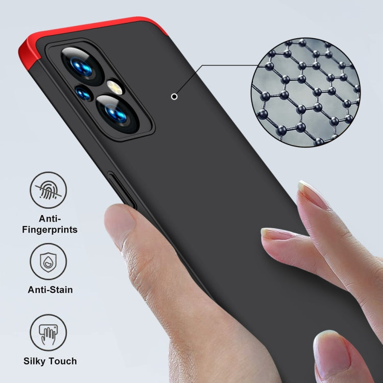 For OPPO Reno7 Z 5G / A96 5G / Reno7 Lite / F21 Pro 5G / OnePlus Nord N20 5G GKK Three Stage Splicing Full Coverage PC Phone Case(Black Red) - OPPO Cases by GKK | Online Shopping UK | buy2fix