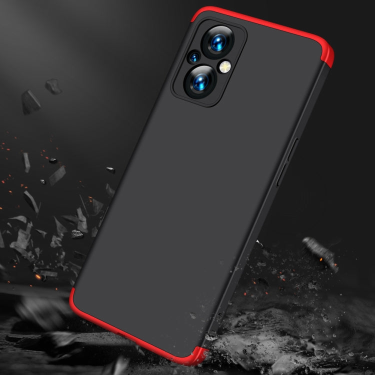 For OPPO Reno7 Z 5G / A96 5G / Reno7 Lite / F21 Pro 5G / OnePlus Nord N20 5G GKK Three Stage Splicing Full Coverage PC Phone Case(Black Red) - OPPO Cases by GKK | Online Shopping UK | buy2fix