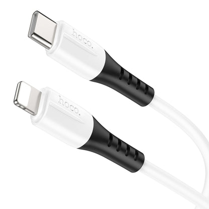 hoco 20W X82 3A PD USB-C / Type-C to 8 Pin Silicone Charging Data Cable,Length: 1m(White) - 2 in 1 Cable by hoco | Online Shopping UK | buy2fix