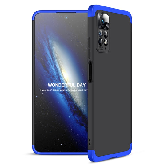 For Xiaomi Redmi Note 11 Pro 4G / 5G Global GKK Three Stage Splicing Full Coverage PC Case(Black Blue) - Redmi Note 11 Pro Case by GKK | Online Shopping UK | buy2fix