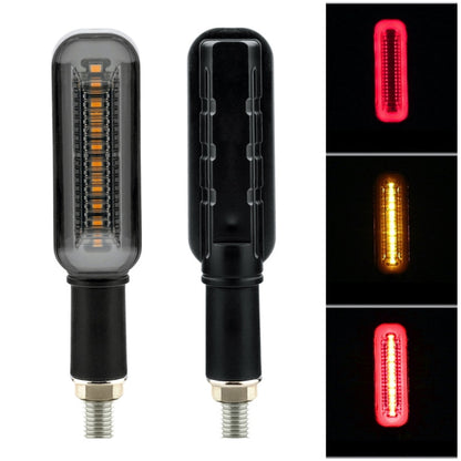 2 PCS PE-ZSR-237 Motorcycle Rectangular Two-color LED Running Water Flashing Turn Signal Light(Yellow + Red Light) - In Car by buy2fix | Online Shopping UK | buy2fix