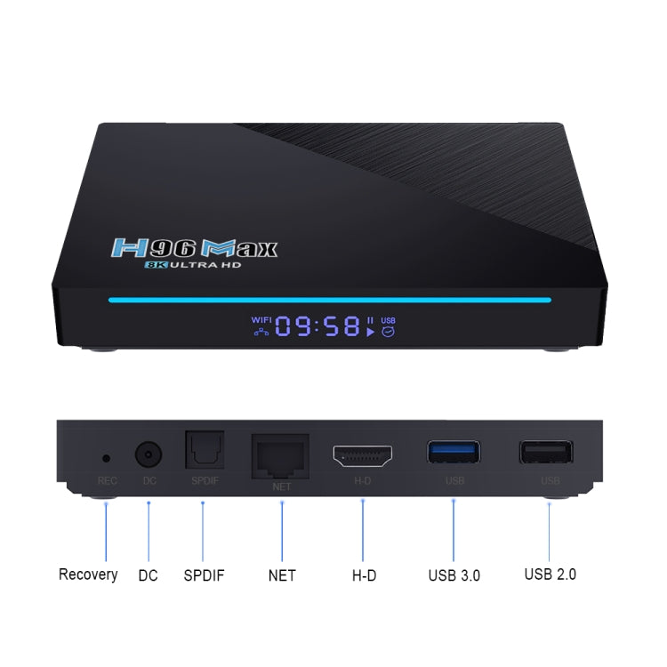H96 Max 8GB+128GB 8K Smart TV BOX Android 11.0 Media Player with Remote Control, Plug Type:EU Plug - Consumer Electronics by buy2fix | Online Shopping UK | buy2fix