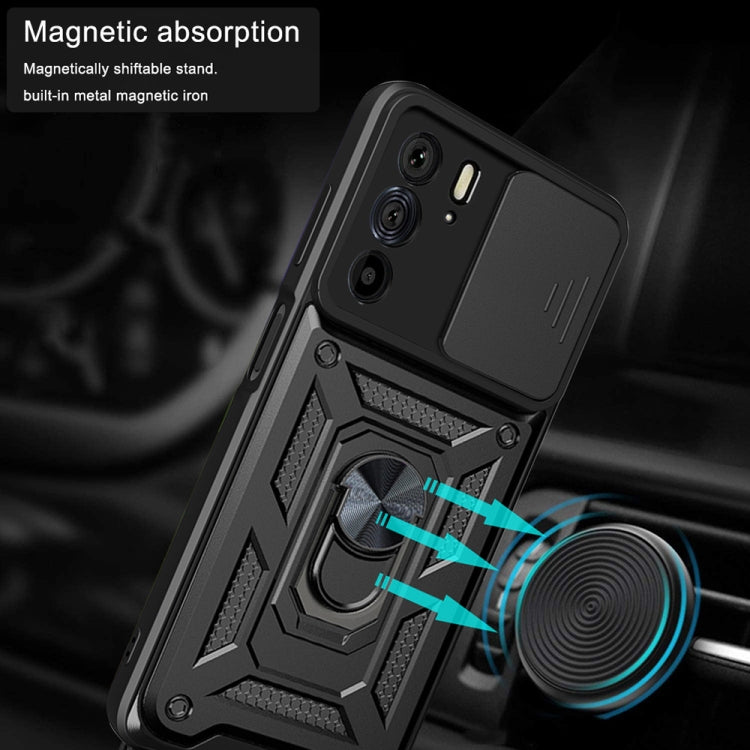 For Motorola Edge 30 Pro Sliding Camera Cover Design TPU+PC Phone Case(Black) - Motorola Cases by buy2fix | Online Shopping UK | buy2fix