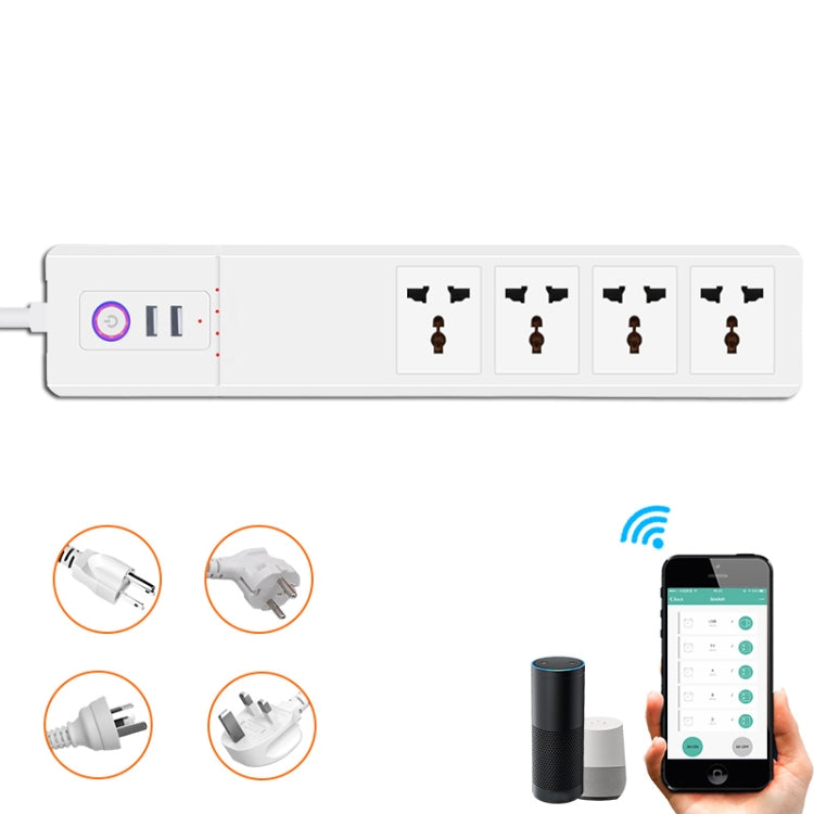 ZigBee 10A SM-SO306-M 4 Holes + 2 USB Multi-purpose Smart Power Strip(EU Plug) - Consumer Electronics by buy2fix | Online Shopping UK | buy2fix