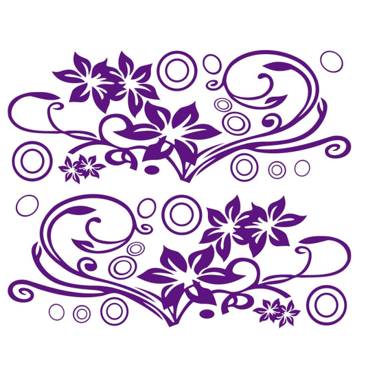 2 PCS/Set D-75 Flower Vine Pattern Car Modified Decorative Sticker(Purple) - In Car by buy2fix | Online Shopping UK | buy2fix