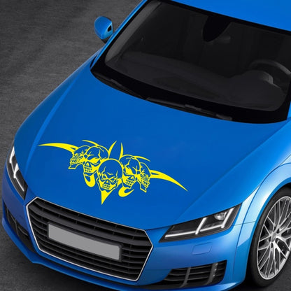 D-299 Skull Pattern Car Modified Hood Decorative Sticker(Yellow) - In Car by buy2fix | Online Shopping UK | buy2fix