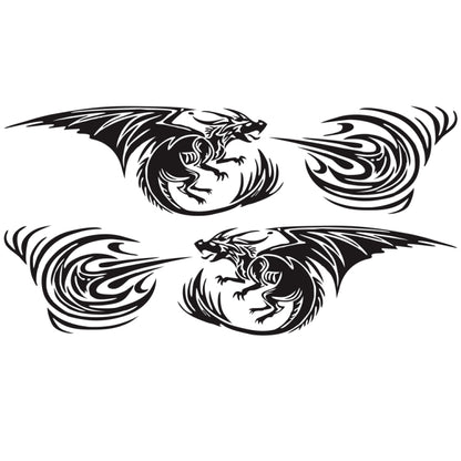 2 PCS/Set D-498 Pterosaur Spitfire Pattern Car Modified Decorative Sticker(Black) - In Car by buy2fix | Online Shopping UK | buy2fix