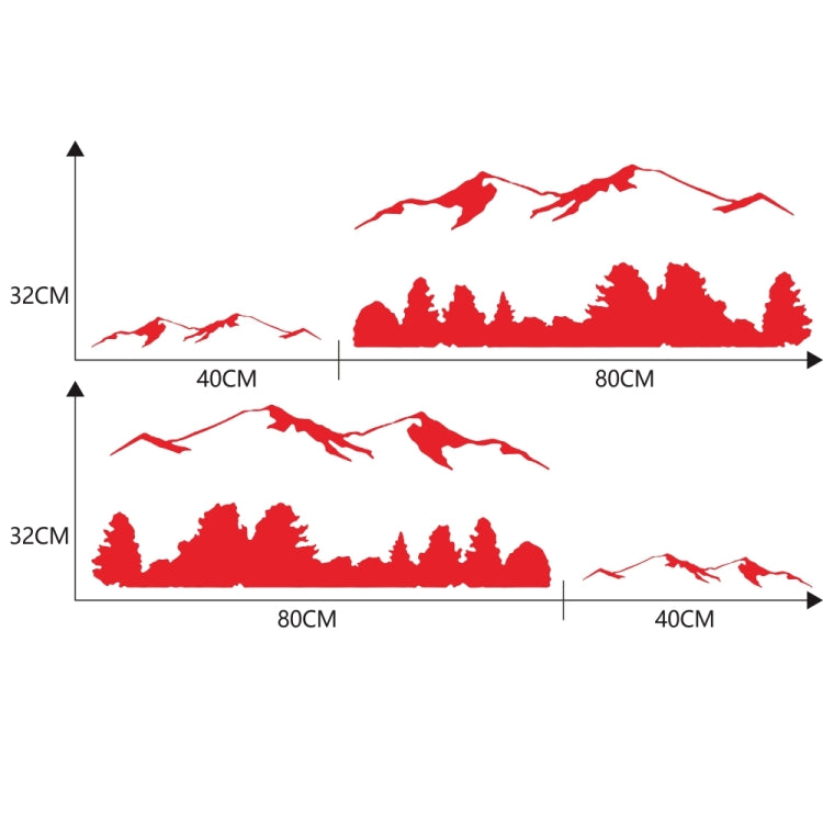 2 PCS/Set D-684 Mountain Totem Pattern Car Modified Decorative Sticker(Red) - In Car by buy2fix | Online Shopping UK | buy2fix