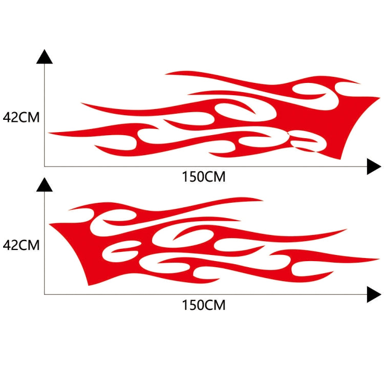 2 PCS/Set D-751 Flame Pattern Car Modified Decorative Sticker(Red) - In Car by buy2fix | Online Shopping UK | buy2fix