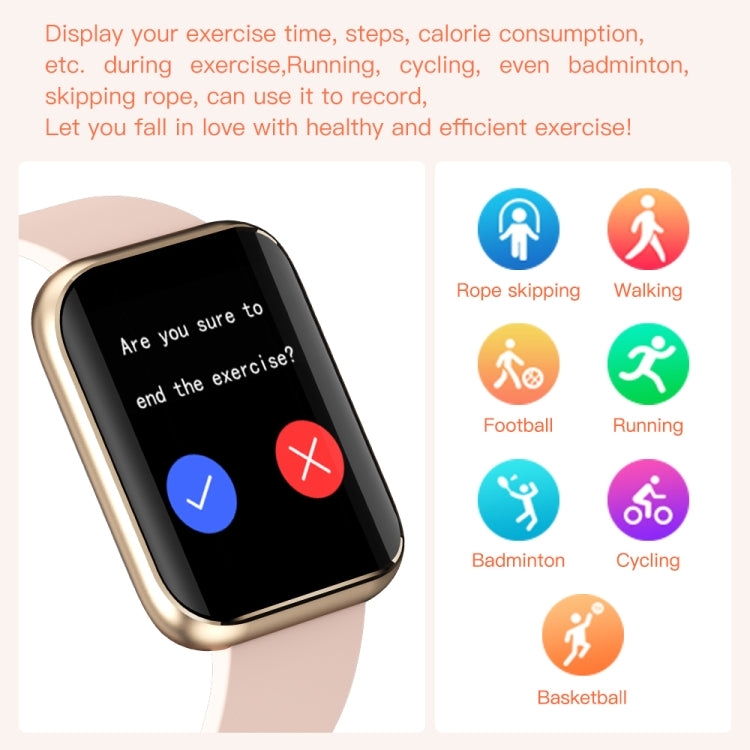GX08 1.69 Inch Square Screen Smart Watch Supports Heart Rate Detection, Blood Pressure Detection, Blood Oxygen Detection(Red) - Smart Wear by buy2fix | Online Shopping UK | buy2fix