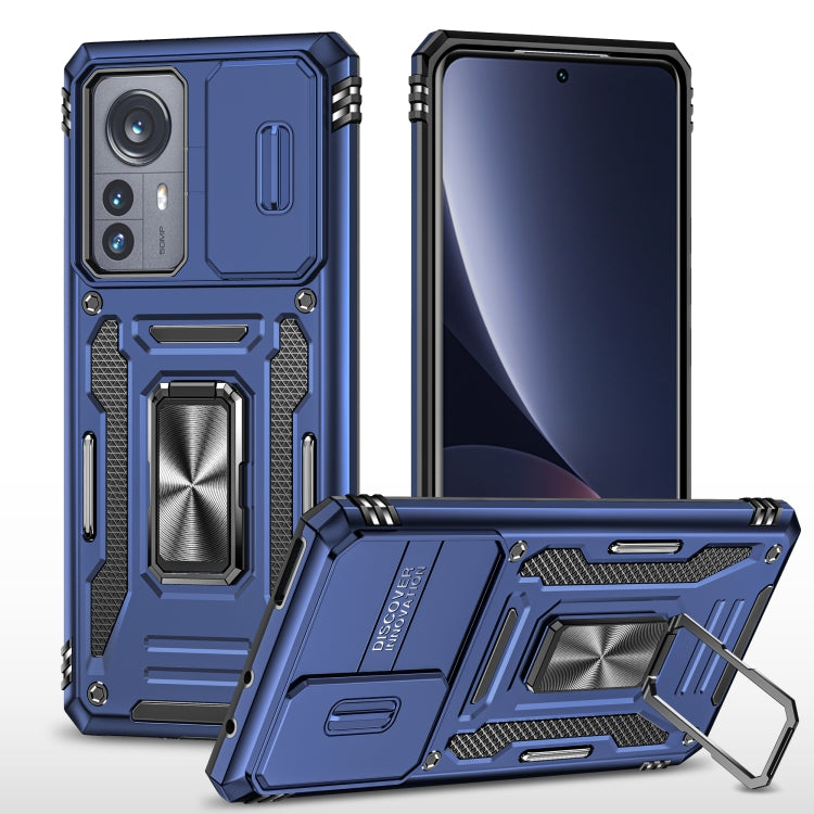 For Xiaomi 12 Pro Armor PC + TPU Camera Shield Phone Case(Navy Blue) - Xiaomi Accessories by buy2fix | Online Shopping UK | buy2fix