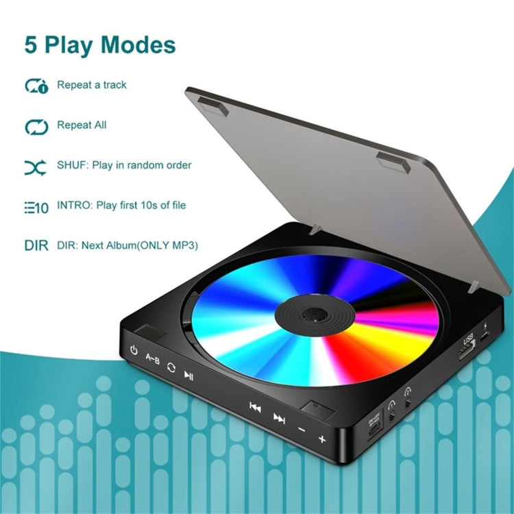 Kecag KC-708 Portable Retro Disc Album CD Player(Black) - Consumer Electronics by Kecag | Online Shopping UK | buy2fix
