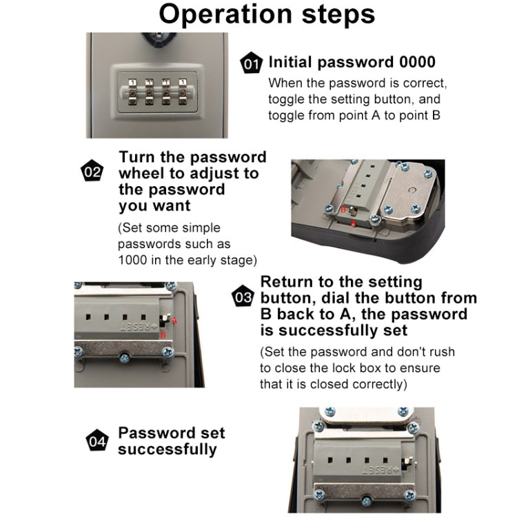 G11 Punch-free Double Key Storage Box(Grey) - Security by buy2fix | Online Shopping UK | buy2fix