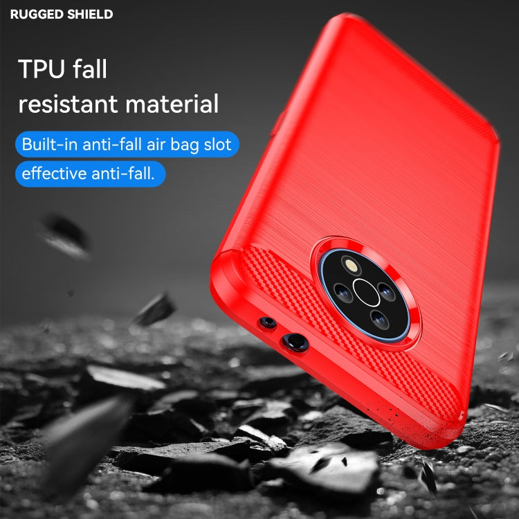 For Nokia G50 Brushed Texture Carbon Fiber TPU Phone Case(Red) - Nokia Cases by buy2fix | Online Shopping UK | buy2fix
