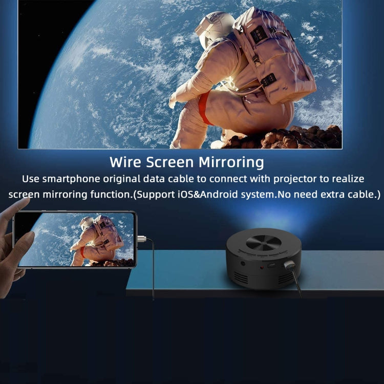 T200 1500LM 1920x1080P LED Mini Projector, US Plug(Black) - Consumer Electronics by buy2fix | Online Shopping UK | buy2fix