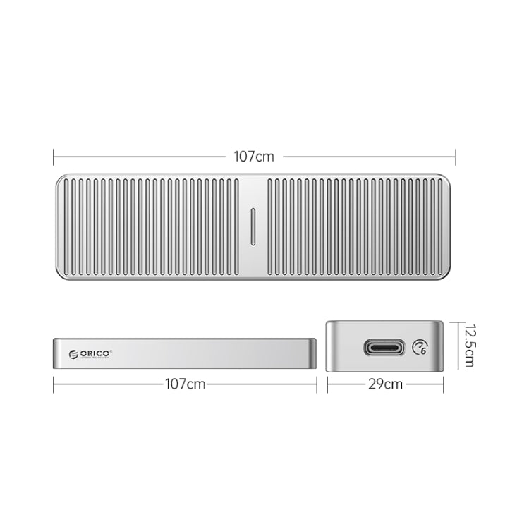 ORICO M221C3-SV M.2 NGFF 6Gbps SSD Enclosure(Silver) - External Hard Drives by ORICO | Online Shopping UK | buy2fix