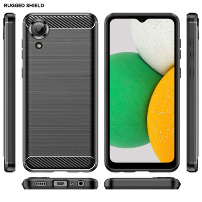 For Samsung Galaxy A03 Core Brushed Texture Carbon Fiber TPU Phone Case(Black) - Galaxy Phone Cases by buy2fix | Online Shopping UK | buy2fix