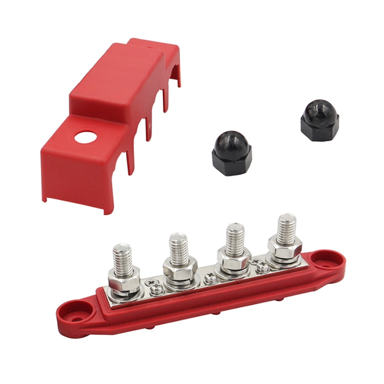 Red M8 Stud RV Ship High Current Power Distribution Terminal Block with Accessories - In Car by buy2fix | Online Shopping UK | buy2fix