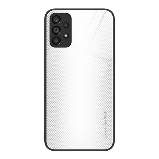 For Samsung Galaxy A53 5G Texture Gradient Glass TPU Phone Case(White) - Galaxy Phone Cases by buy2fix | Online Shopping UK | buy2fix