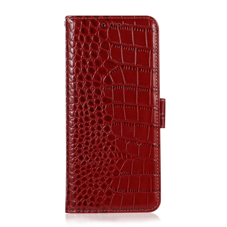 For Motorola Edge 30 Lite / Edge 30 Neo Crocodile Top Layer Cowhide Leather Phone Case(Red) - Motorola Cases by buy2fix | Online Shopping UK | buy2fix