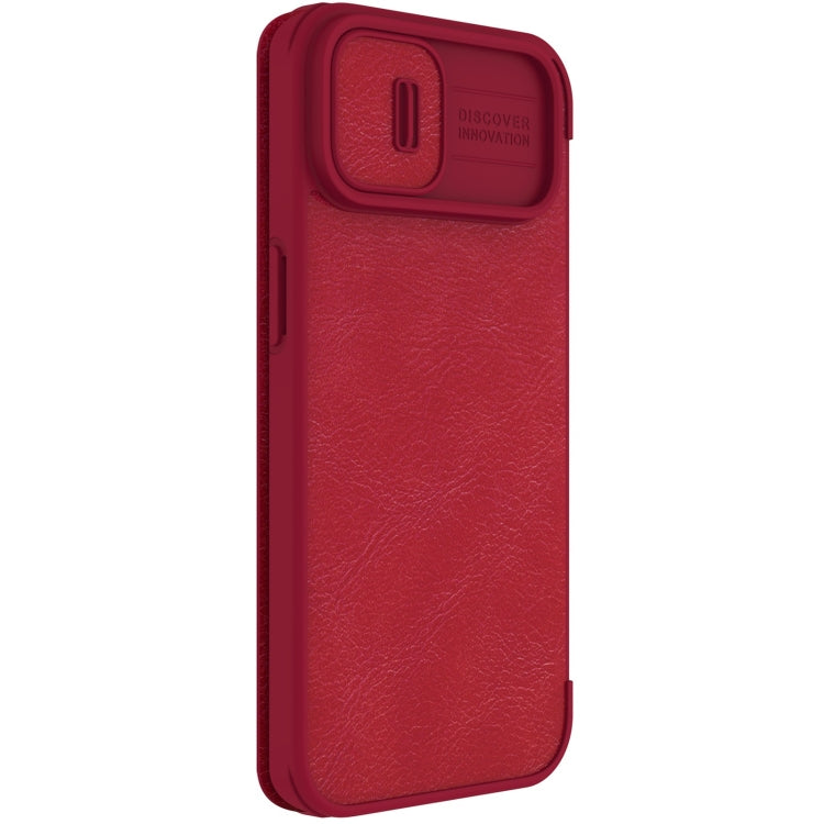 For iPhone 14 Plus  NILLKIN QIN Series Pro Crazy Horse Texture Leather Case(Red) - iPhone 14 Plus Cases by NILLKIN | Online Shopping UK | buy2fix