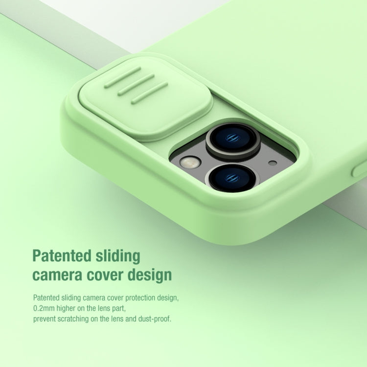 For iPhone 14 Plus  NILLKIN CamShield MagSafe Liquid Silicone Phone Case(Green) - iPhone 14 Plus Cases by NILLKIN | Online Shopping UK | buy2fix