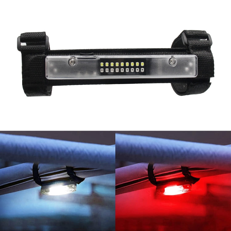For UTV ATV Polaris RZR Golf Cart Motorcycle Two-color LED Guard Bar Light, Shell Color:Transparent(White + Red) - In Car by buy2fix | Online Shopping UK | buy2fix