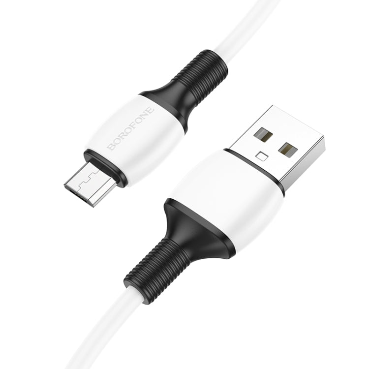 Borofone BX84 1m 2.4A USB to Micro USB Rise Charging Data Cable(White) - Micro USB Cable by Borofone | Online Shopping UK | buy2fix