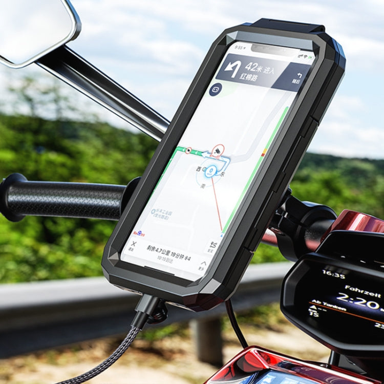 M18L-A1 Motorcycle / Bicycle Handlebar Wireless Charging Waterproof Box Mobile Phone Holder - In Car by buy2fix | Online Shopping UK | buy2fix