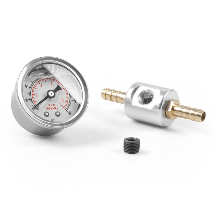 Universal Car 1/8 NPT 0-160 psi Fuel Pressure Gauge with Adaptor - In Car by buy2fix | Online Shopping UK | buy2fix