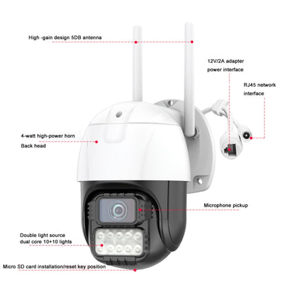 QX67 Humanoid Recognition AI Alarm WiFi Dome IP Camera, EU Plug - Security by buy2fix | Online Shopping UK | buy2fix