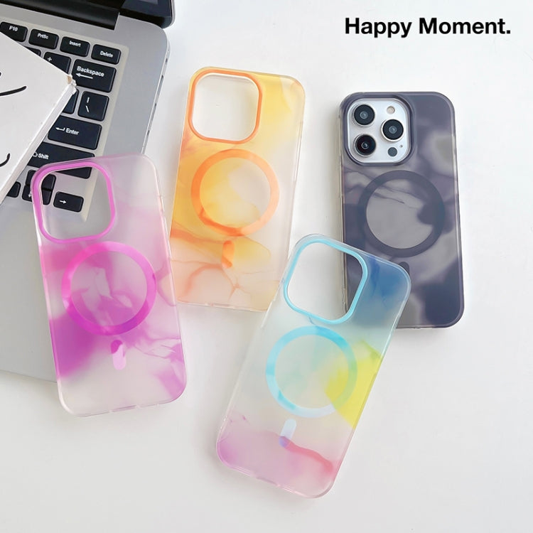 For iPhone 14 Plus Watercolor Magsafe Phone Case(Yellow) - iPhone 14 Plus Cases by buy2fix | Online Shopping UK | buy2fix