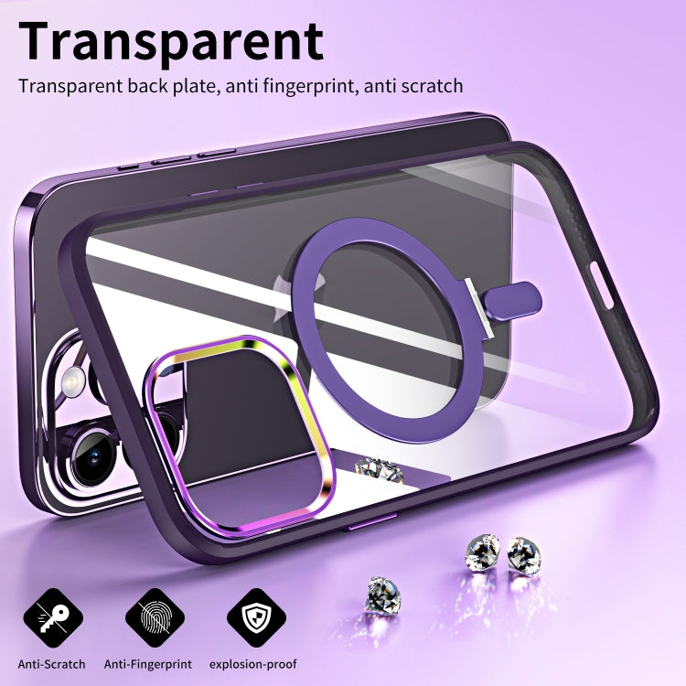 For iPhone 14 Pro Max Magsafe Invisible Holder Phone Case(Purple) - iPhone 14 Pro Max Cases by buy2fix | Online Shopping UK | buy2fix