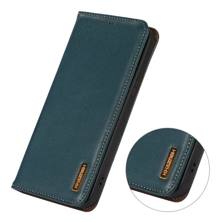 For Samsung Galaxy S23 5G KHAZNEH Nappa Top Layer Cowhide Leather Phone Case(Green) - Galaxy S23 5G Cases by buy2fix | Online Shopping UK | buy2fix