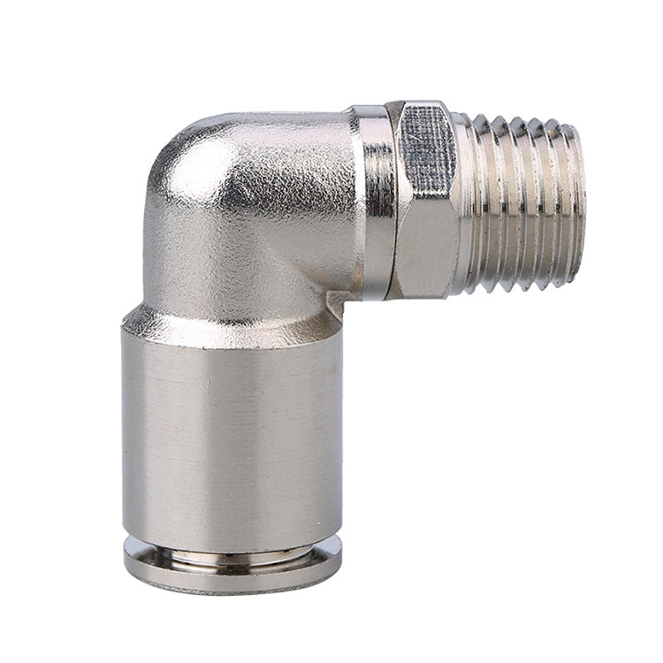 PL8-01 LAIZE Nickel Plated Copper Elbow Male Thread Pneumatic Quick Fitting Connector -  by LAIZE | Online Shopping UK | buy2fix