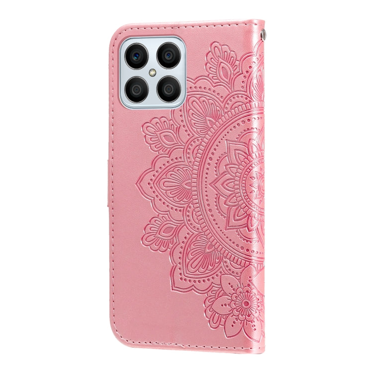 For Honor X8 5G / X6 7-petal Flowers Embossing Leather Phone Case(Rose Gold) - Honor Cases by buy2fix | Online Shopping UK | buy2fix