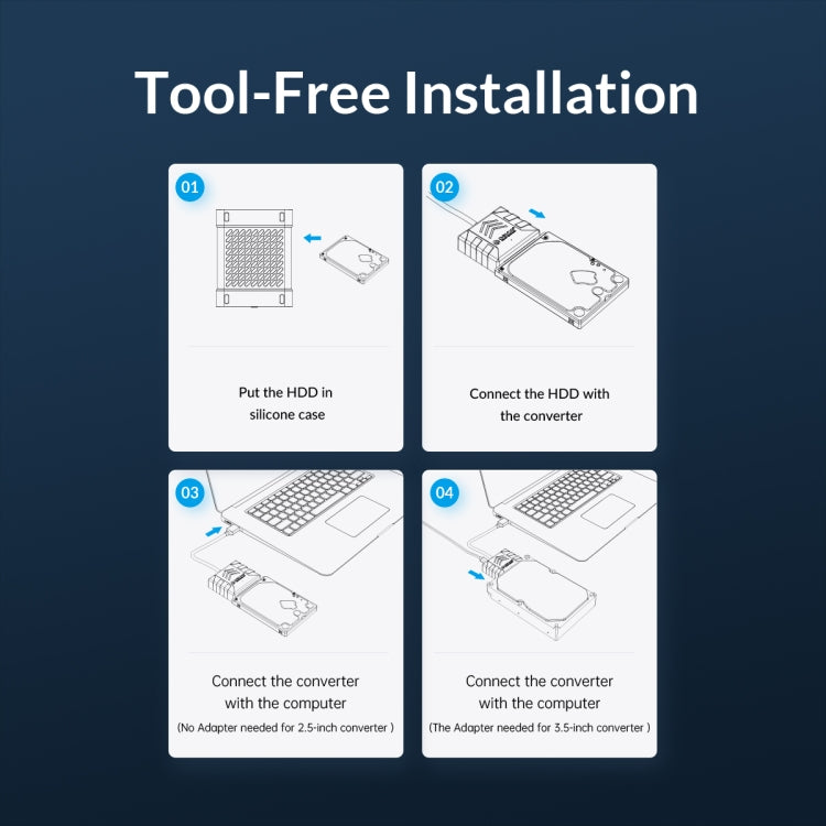 ORICO UTS1 Type-C / USB-C USB 3.0 2.5-inch SATA HDD Adapter with Silicone Case, Cable Length:0.3m - USB to IDE / SATA by ORICO | Online Shopping UK | buy2fix