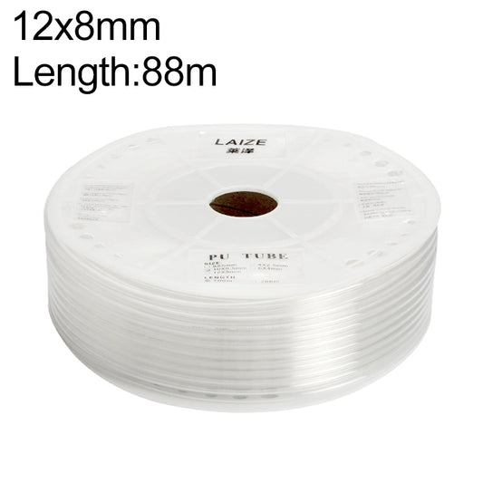 LAIZE Pneumatic Compressor Air Flexible PU Tube, Specification:12x8mm, 88m(Transparent) - PU Air Pipe by LAIZE | Online Shopping UK | buy2fix