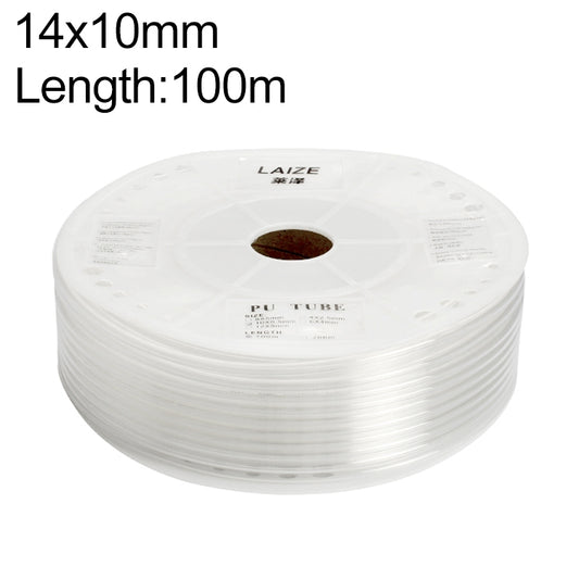 LAIZE Pneumatic Compressor Air Flexible PU Tube, Specification:14x10mm, 100m(Transparent) - PU Air Pipe by LAIZE | Online Shopping UK | buy2fix