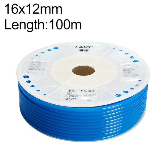 LAIZE Pneumatic Compressor Air Flexible PU Tube, Specification:16x12mm, 100m(Blue) - PU Air Pipe by LAIZE | Online Shopping UK | buy2fix