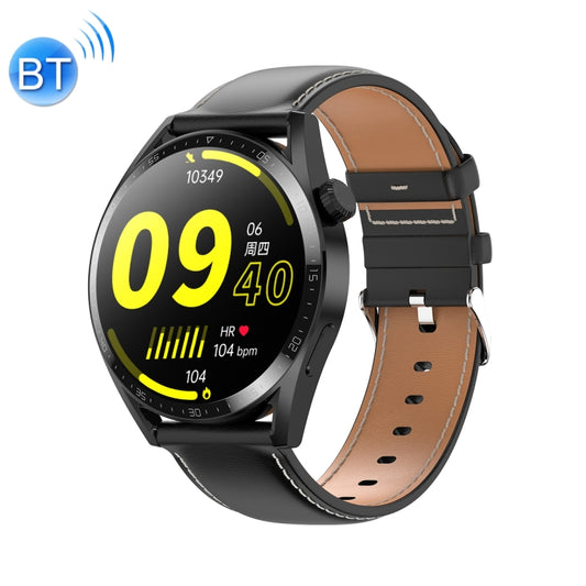 Ochstin 5HK3 Plus 1.36 inch Round Screen Bluetooth Smart Watch, Strap:Leather(Black) - Smart Wear by OCHSTIN | Online Shopping UK | buy2fix