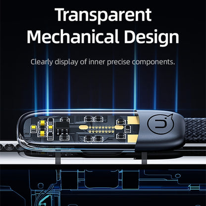 USAMS US-SJ585 66W Iceflake Series USB to Type-C Right Angle Transparent Fast Charge Data Cable, Cable Length:1.2m(White) -  by USAMS | Online Shopping UK | buy2fix