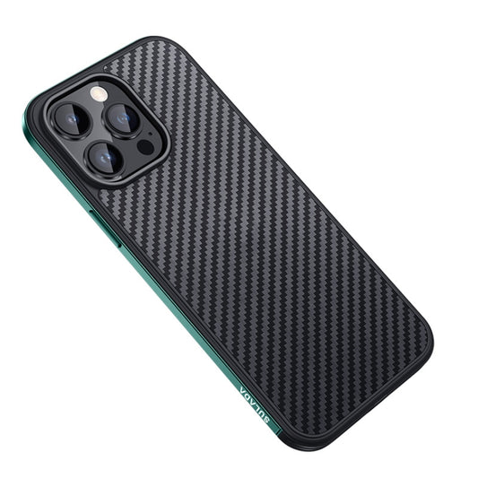 For iPhone 14 Pro Max SULADA Carbon Fiber Textured Shockproof Metal + TPU Frame Case(Dark Green) - iPhone 14 Pro Max Cases by SULADA | Online Shopping UK | buy2fix