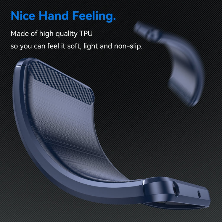 For Motorola Edge 30 Neo Brushed Texture Carbon Fiber TPU Phone Case(Blue) - Motorola Cases by buy2fix | Online Shopping UK | buy2fix