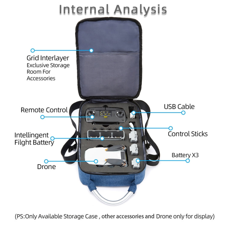 For DJI Mini SE Shockproof Single Shoulder Storage Carrying Case Box Bag, Size: 31 x 23 x 10cm(Blue + Black Liner) - Carry Cases & Bags by buy2fix | Online Shopping UK | buy2fix