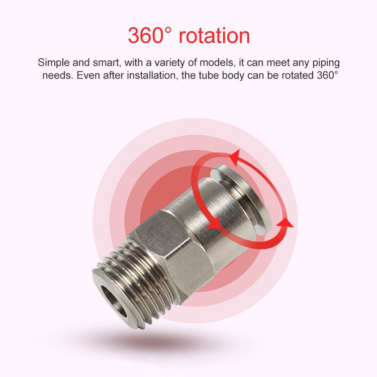 PC14-03 LAIZE Nickel Plated Copper Male Thread Straight Pneumatic Quick Connector -  by LAIZE | Online Shopping UK | buy2fix