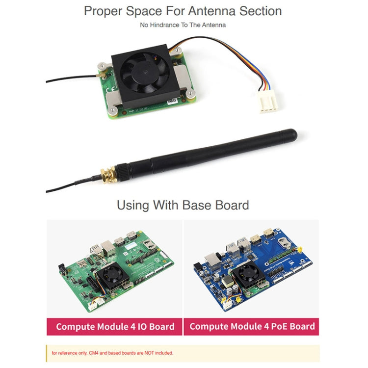 Waveshare Dedicated 3007 Cooling Fan for Raspberry Pi Compute Module 4 CM4, Power Supply:12V - Consumer Electronics by WAVESHARE | Online Shopping UK | buy2fix