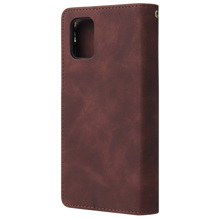For Galaxy A51 Multifunctional Horizontal Flip Leather Case, with Card Slot & Holder & Zipper Wallet & Photo Frame(Coffee) - Samsung Accessories by buy2fix | Online Shopping UK | buy2fix