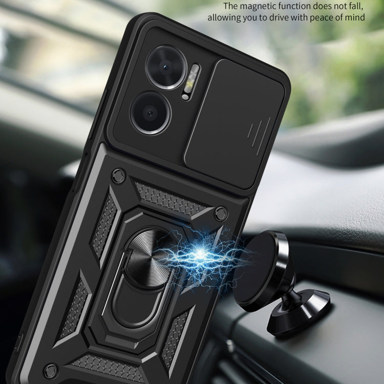 For Xiaomi Redmi 10 5G Sliding Camera Design TPU + PC Phone Case(Black) - Xiaomi Cases by buy2fix | Online Shopping UK | buy2fix