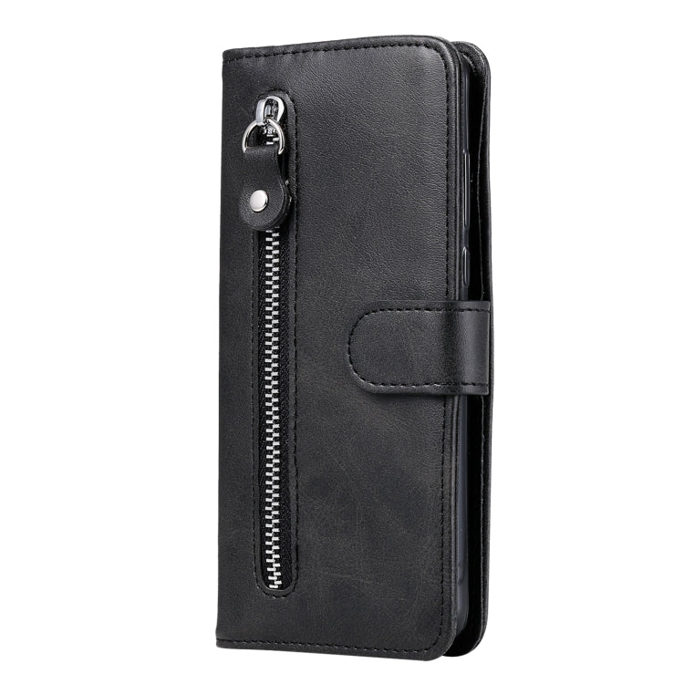 For Xiaomi Redmi Note 12 China Calf Texture Zipper Leather Phone Case(Black) - Note 12 Cases by buy2fix | Online Shopping UK | buy2fix